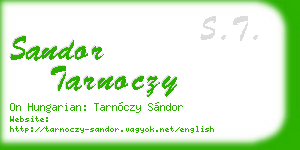 sandor tarnoczy business card