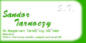 sandor tarnoczy business card